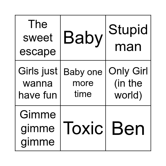 Musikbingo🕺🏼🎶 Bingo Card