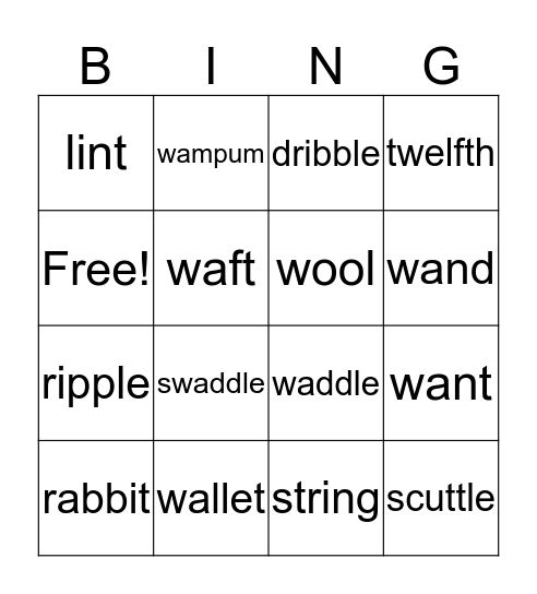 RP 21/SRP 15 #3  Kit 3 Bingo Card