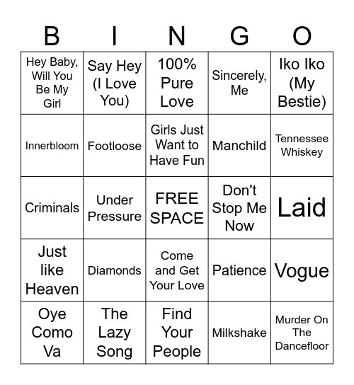 Book Club Bingo Card