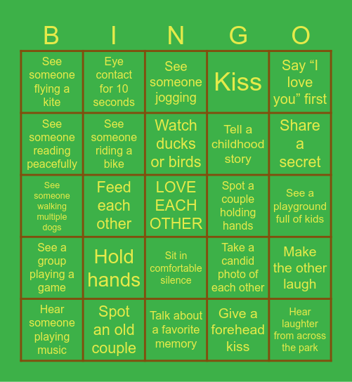 Caitlin's Birthday Bingo Card