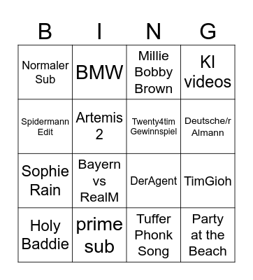 Bingo Card