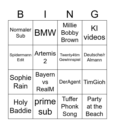 Bingo Card