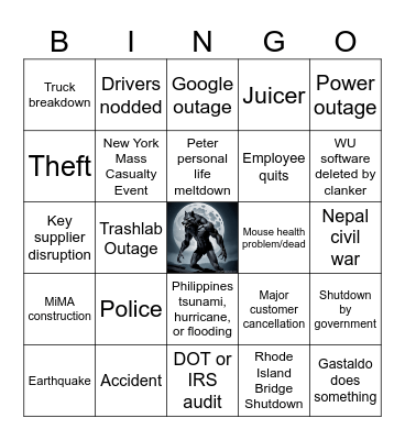 Waste Universe Bingo Card