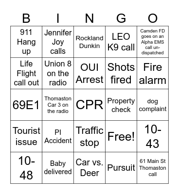 Telecommunicators Week 2026 Bingo Card