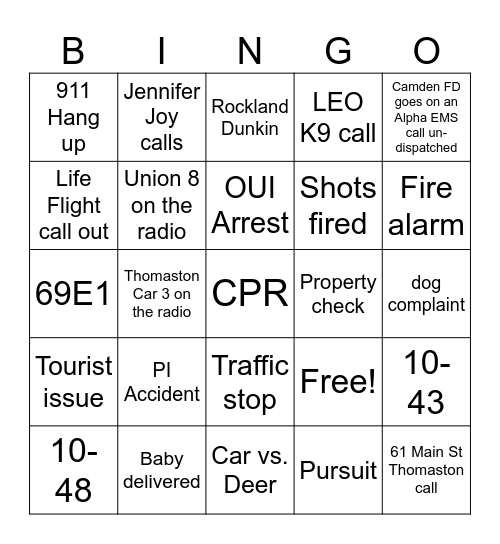 Telecommunicators Week 2026 Bingo Card