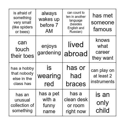 Find someone who... (by asking 'Is there anyone who...?') Bingo Card