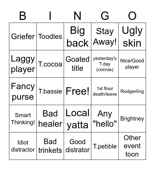 Dandy's world Bingo! Bingo Card