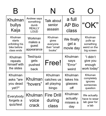 AP Bio Bingo Card