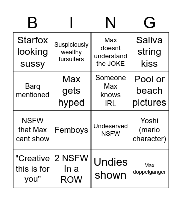 MEME REVIEW FURRY_IRL Bingo Card
