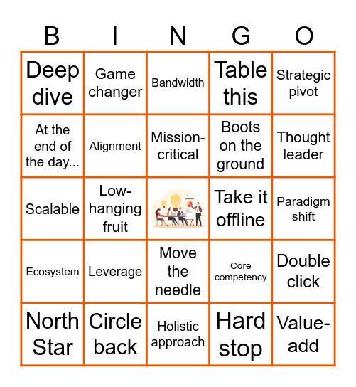 Corporate Lingo Bingo Card