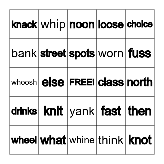 Skills 6 Bingo Card