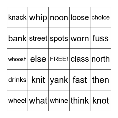 Skills 6 Bingo Card