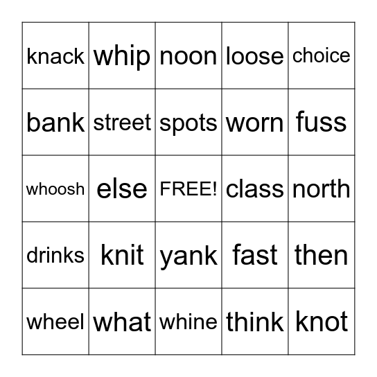 Skills 6 Bingo Card