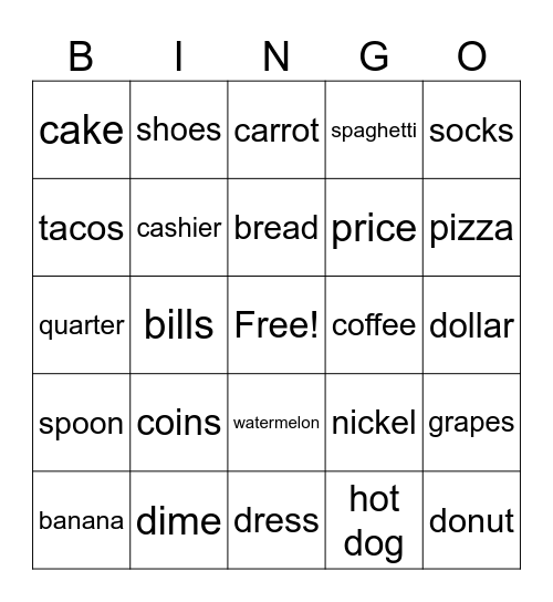 Spelling Review Bingo Card