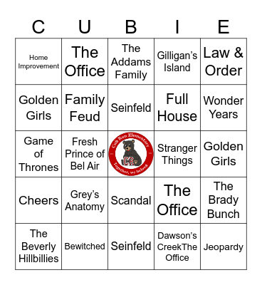 TV Show Theme Bingo Card