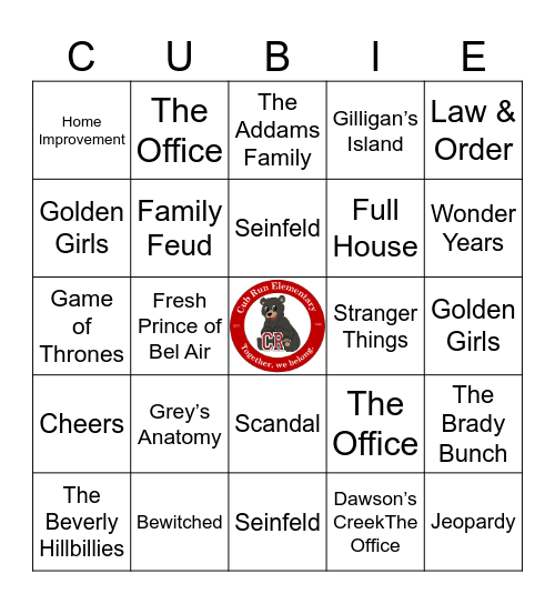 TV Show Theme Bingo Card