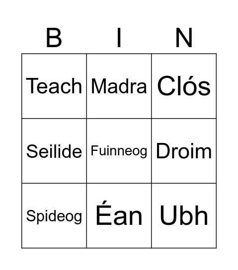 Tithe Bingo Card