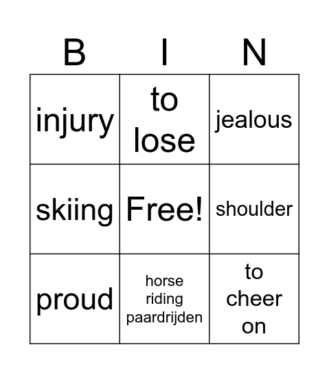 Chapter 6 Bingo Card