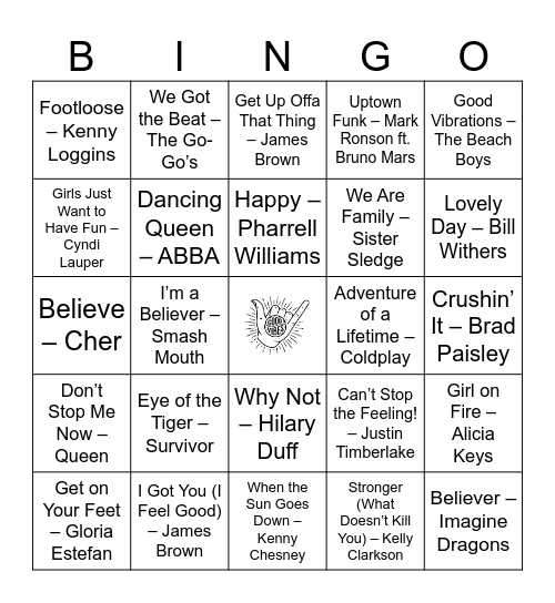 Feel Good Positive Vibes Bingo Card