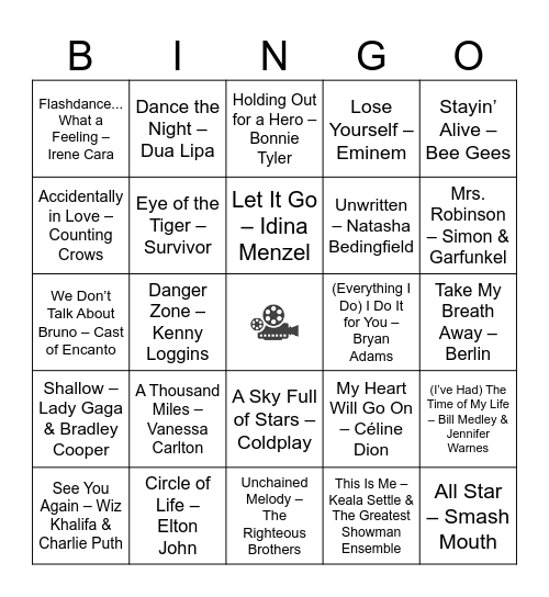 Scene Stealers Bingo Card