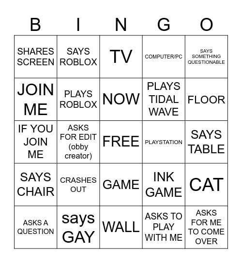 cousin bingo Card