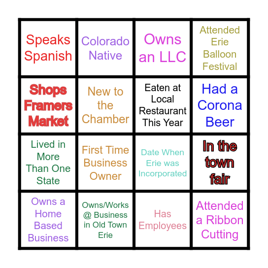Talk + Connect Bingo -  Initials in Each Square Bingo Card