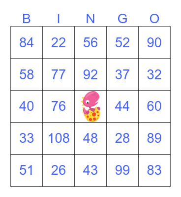 Place Value Bingo- Tens & Ones Bingo Card