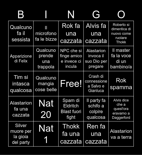 BORAVINGO Bingo Card