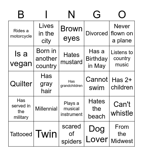 Diversity Bingp Bingo Card