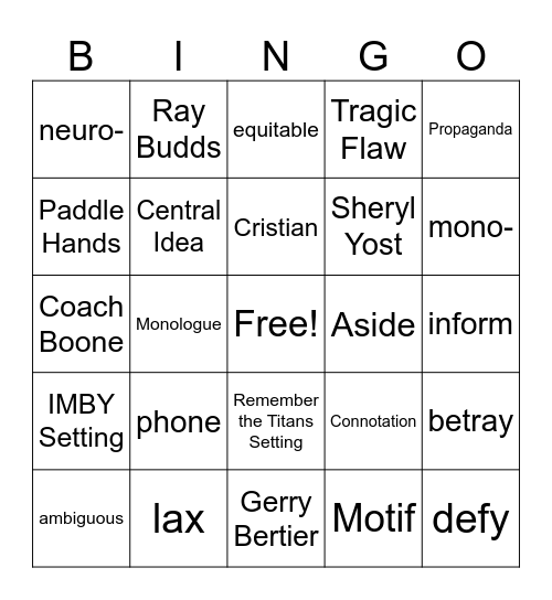 Spring 2026 Final Review Bingo Card