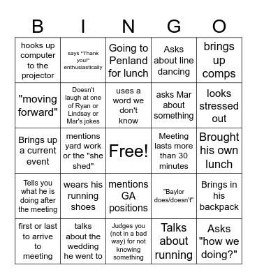 Dr. P Bingo Card