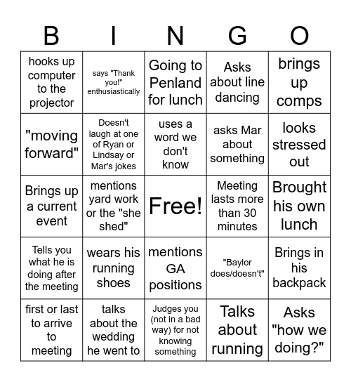 Dr. P Bingo Card