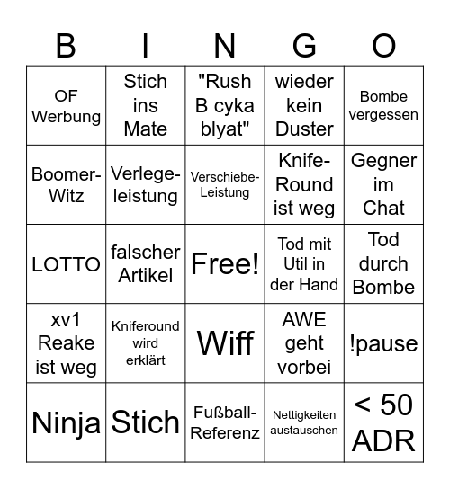 CS Bingo Card