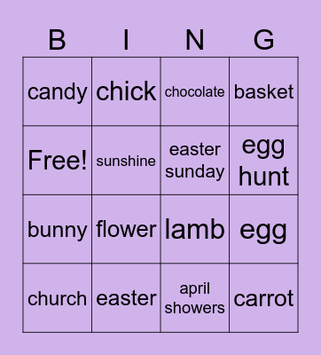 Easter Bingo Card