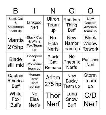 Marvel Rivals S 7.5 Bingo Card