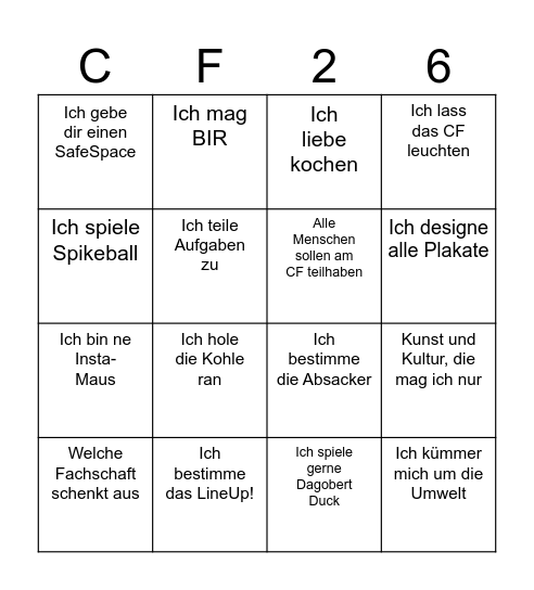 Campus Regensburg eV Bingo Card