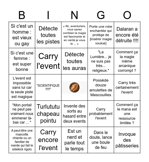 Le MAGE EN EVENT Bingo Card