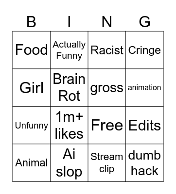 Repost Bingo Card