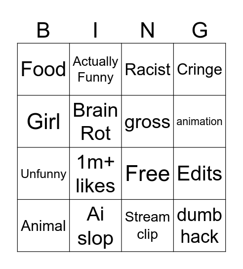 Repost Bingo Card