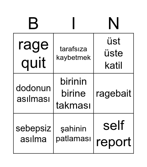 goose goose duck Bingo Card