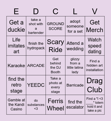 SIDEQUESTING Bingo Card