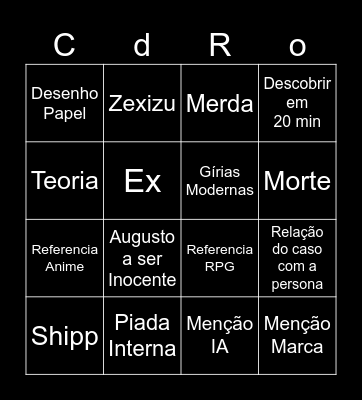 C da Resposta Bingo Card