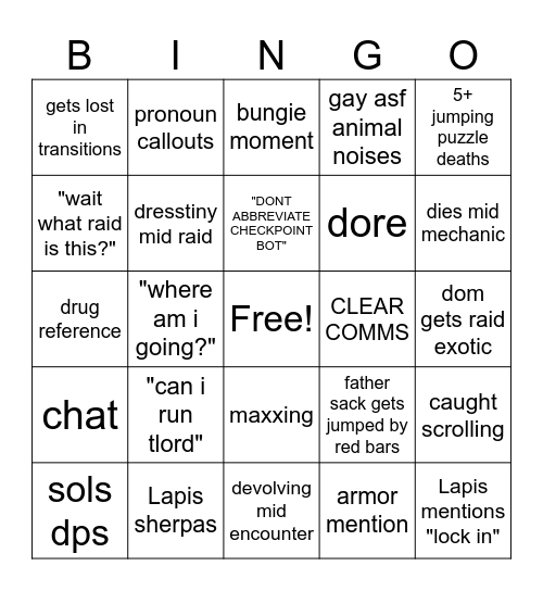 Snuffie Bingo :3c Bingo Card