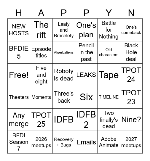Happy Place 2 Bingo Card