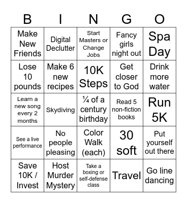 Nounou's 2026 Bingo Card Bingo Card