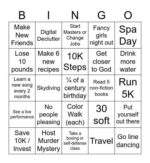 Nounou's 2026 Bingo Card Bingo Card