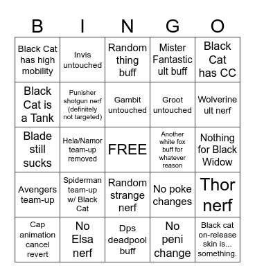 Season 7.5 Bingo Card Bingo Card