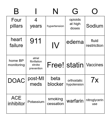 Heart Themed Bingo Card