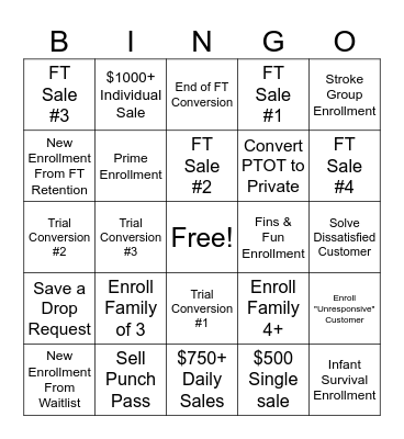 Back Office Bingo! Bingo Card