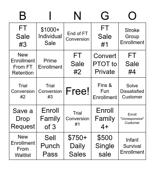 Back Office Bingo! Bingo Card